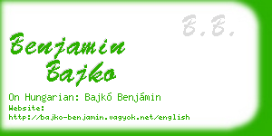 benjamin bajko business card